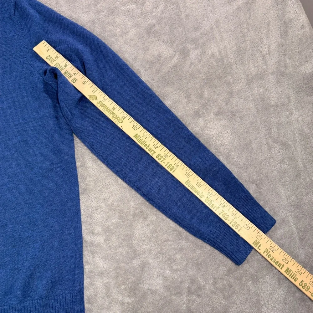 Banana Republic Sweater Mens Large Blue Extra Fine Merino Wool V-Neck 769350-03